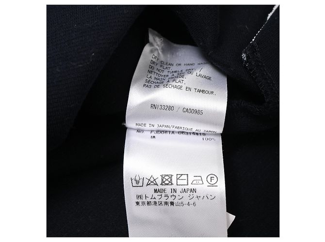 Vestido mini sweatshirt de algodón negro con 4 barras Thom Browne Azul marino - vista 7