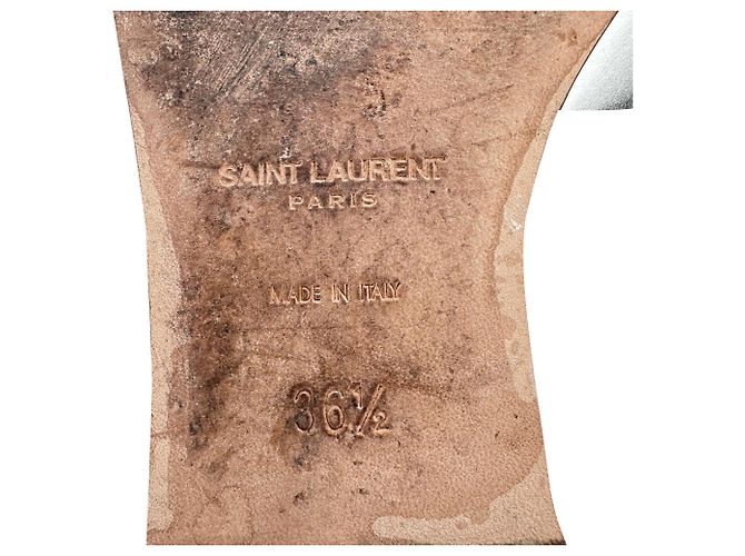 Sandali Tribute Saint Laurent in pelle metallizzata intrecciata argento Metallico - vista 10