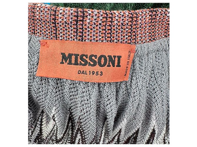 Langer Missoni Strickcardigan mit Chevron-Muster in Multicolor-Viskose Mehrfarben - Ansicht 4