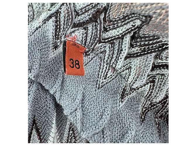 Langer Missoni Strickcardigan mit Chevron-Muster in Multicolor-Viskose Mehrfarben - Ansicht 5