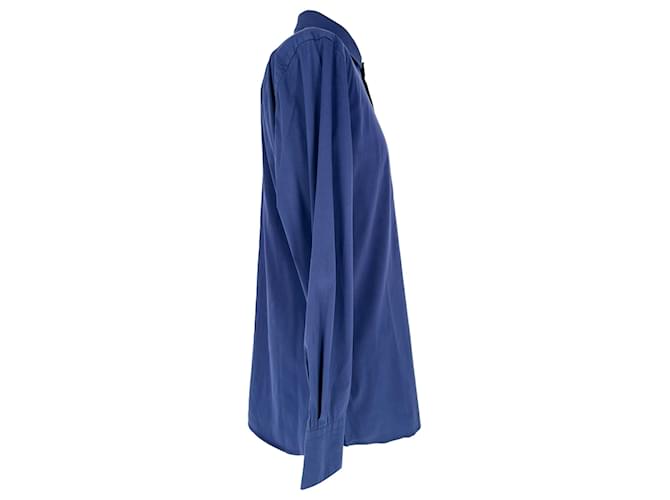 Camicia Prada con bottoni in cotone blu navy - vista 2