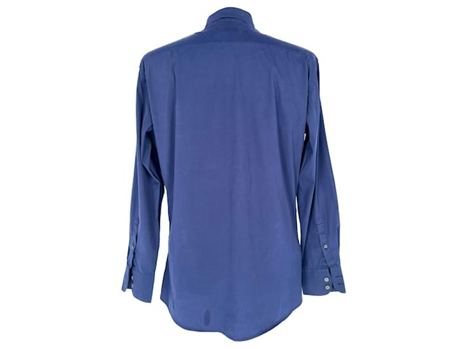 Camicia Prada con bottoni in cotone blu navy - vista 3