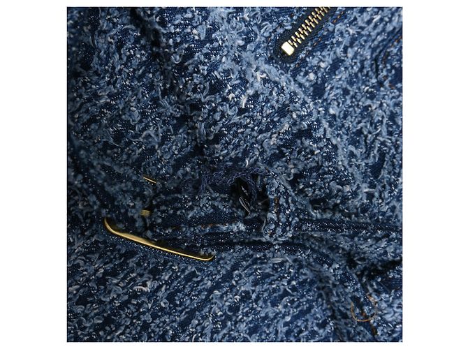 Self portrait Vestido mini de denim texturizado Self-Portrait en algodón azul - vue 10