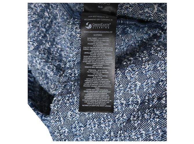 Self portrait Vestido mini de denim texturizado Self-Portrait en algodón azul - vue 7