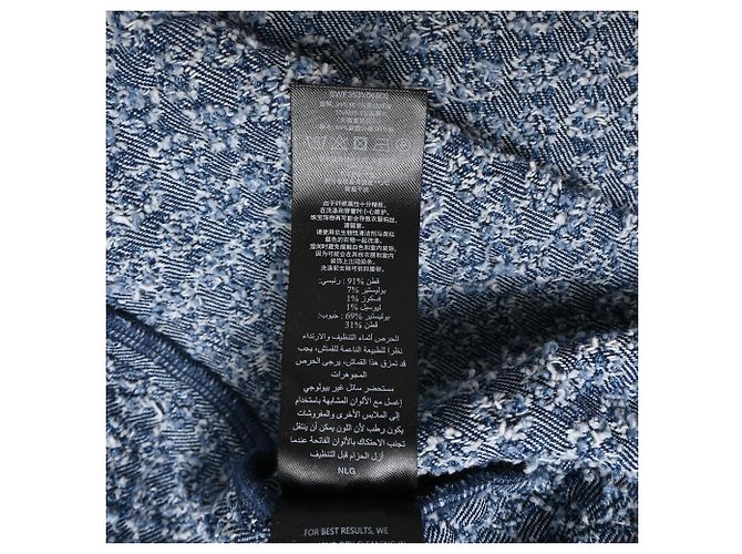 Self portrait Vestido mini de denim texturizado Self-Portrait en algodón azul - vue 8