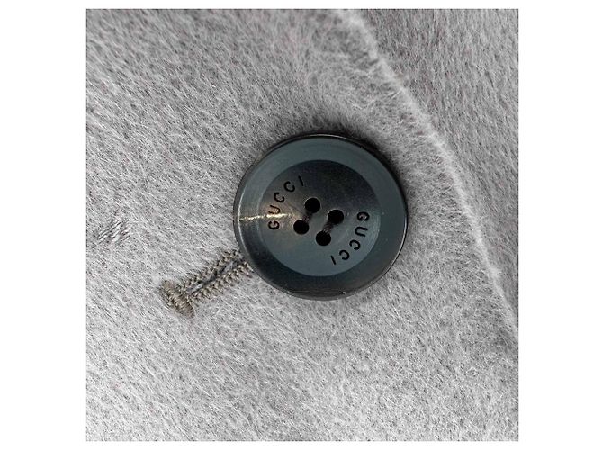 Blazer con cinturón Gucci en lana gris - vista 12