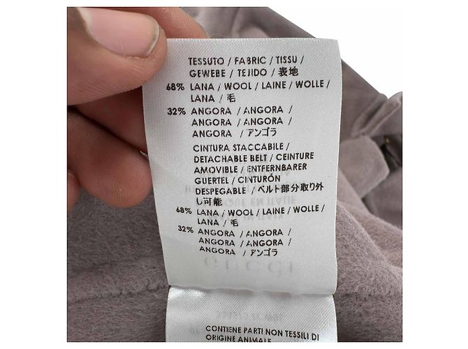 Blazer con cinturón Gucci en lana gris - vista 17