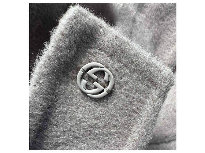Blazer con cinturón Gucci en lana gris - vista 5