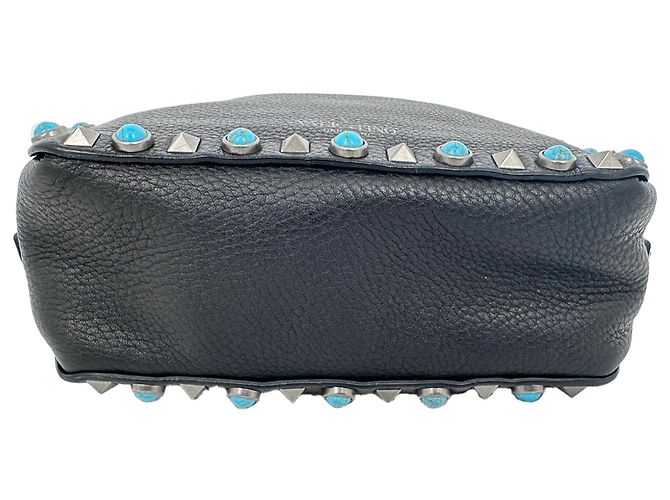 Valentino Garavani Borsa a tracolla Valentino Rolling Rockstud in pelle nera Nero - vista 6