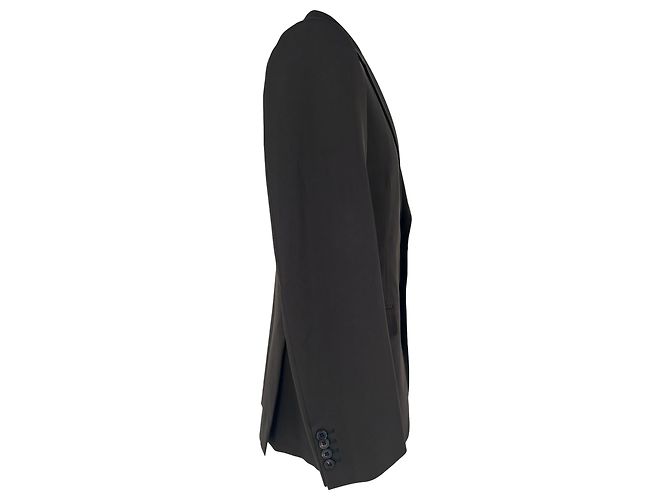 Prada Single-Breasted Blazer with Pockets in Brown Polyester - view 2
