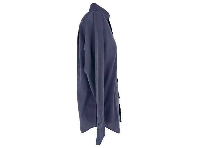 Giorgio Armani Le Collezioni Button-Down-Hemd aus schwarzer Baumwolle - Ansicht 2