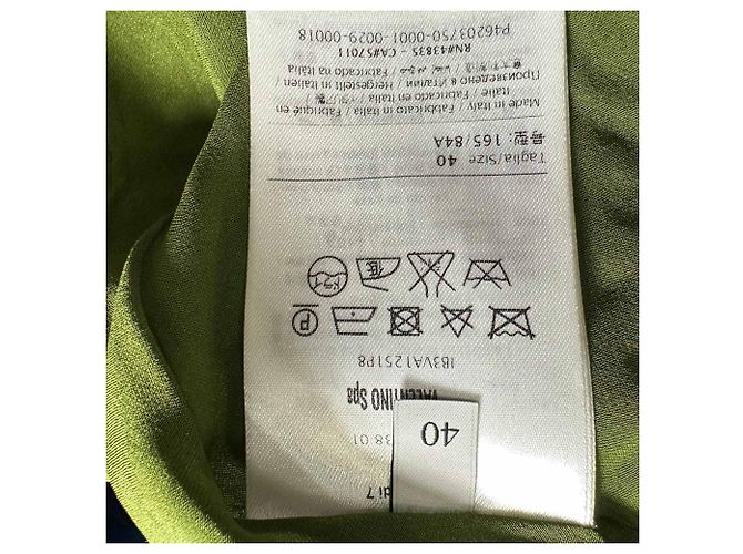 Minivestido de encaje de hojas Valentino Garavani en algodón verde oliva - vista 7
