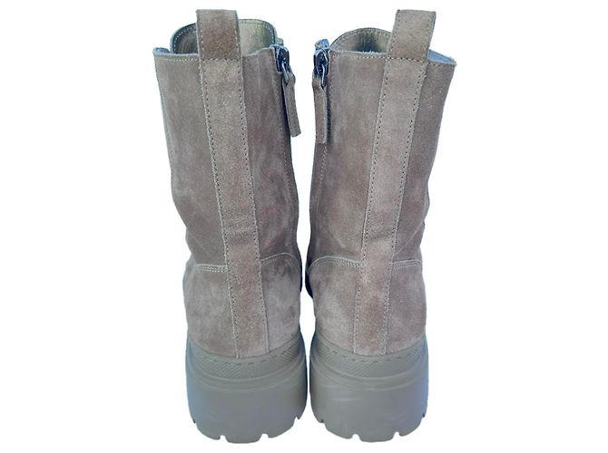 Stivaletti Combat in scamosciato color tan Brunello Cucinelli Marrone Beige - vista 5