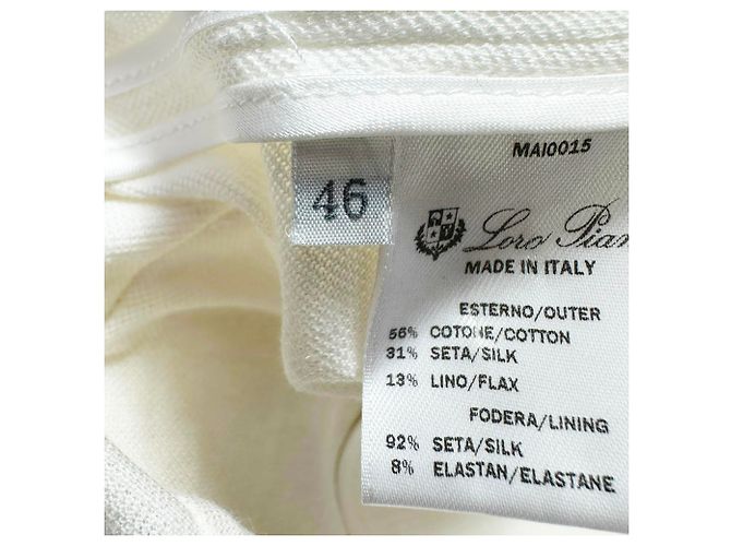 Blazer Loro Piana con botones en algodón blanco - vista 4