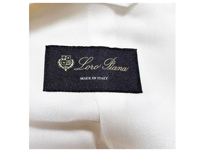 Blazer Loro Piana con botones en algodón blanco - vista 5