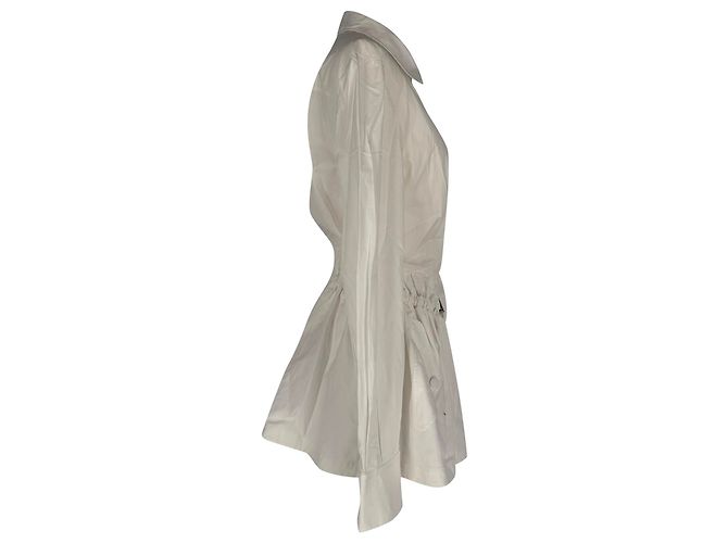 Vestido corto evasé con botones Alexander Mcqueen en algodón blanco Crudo - vista 2