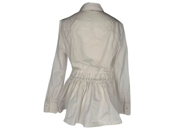 Vestido corto evasé con botones Alexander Mcqueen en algodón blanco Crudo - vista 3