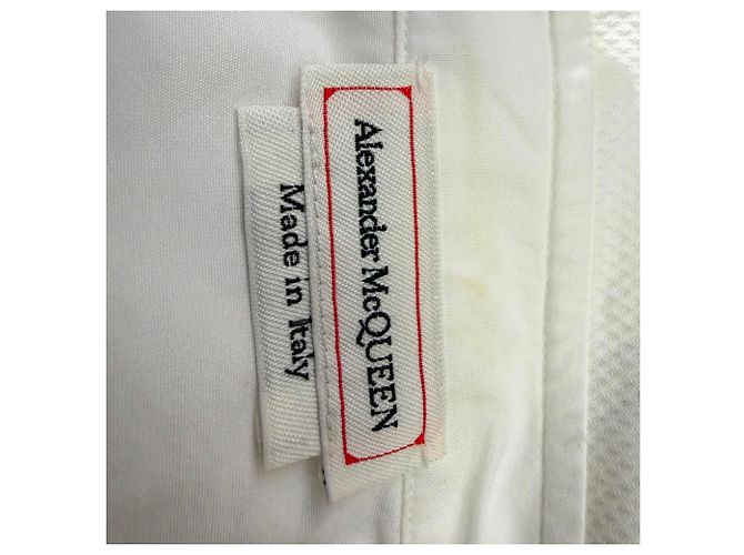 Vestido corto evasé con botones Alexander Mcqueen en algodón blanco Crudo - vista 4