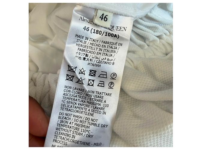 Vestido corto evasé con botones Alexander Mcqueen en algodón blanco Crudo - vista 5