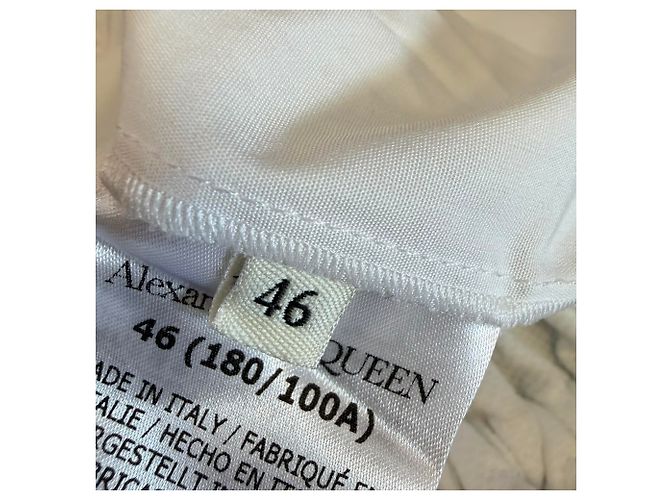 Vestido corto evasé con botones Alexander Mcqueen en algodón blanco Crudo - vista 6