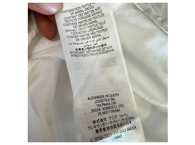 Vestido corto evasé con botones Alexander Mcqueen en algodón blanco Crudo - vista 9
