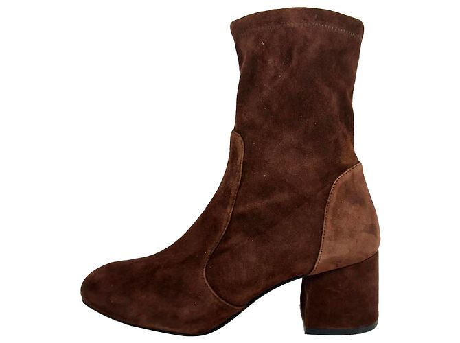 Botines Sleek 60 de Stuart Weitzman en ante marrón Castaño Roja - vista 4