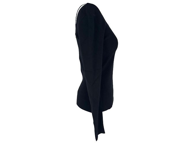 Autre Marque Altuzarra Pullover mit Herz-Ausschnitt aus schwarzer Viskose - Ansicht 2