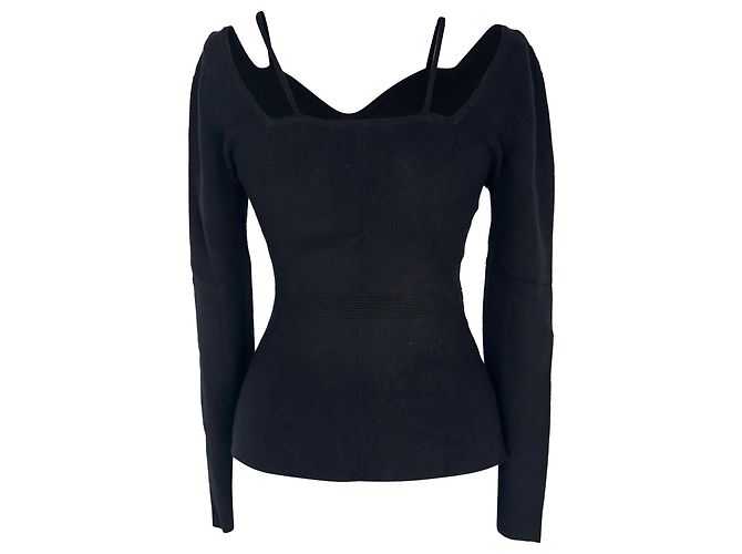 Autre Marque Altuzarra Pullover mit Herz-Ausschnitt aus schwarzer Viskose - Ansicht 3
