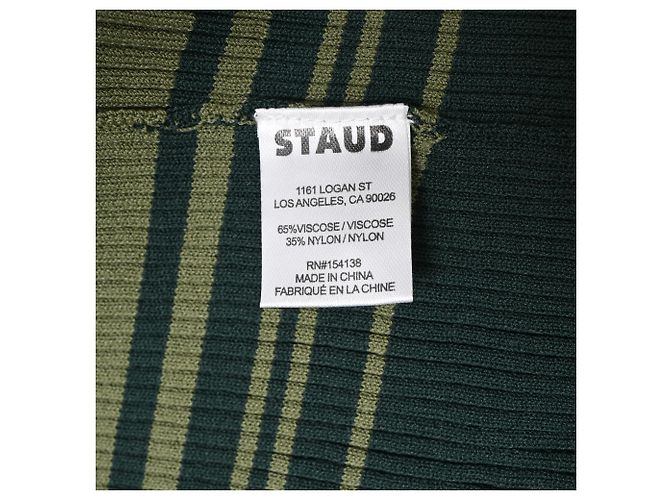 Staud Shoko Strickmidi-Kleid aus grüner Viskose - Ansicht 6