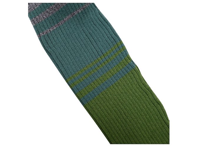 Staud Shoko Strickmidi-Kleid aus grüner Viskose - Ansicht 8