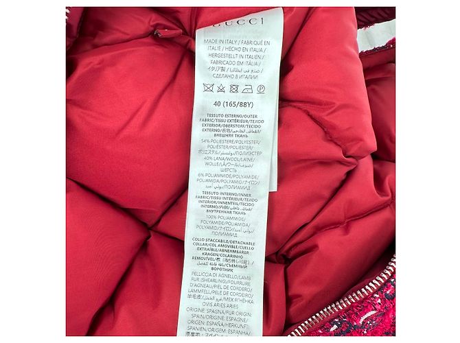 Gucci GG Shadow Tweed Bomberjacke in Rot aus Wolle - Ansicht 10