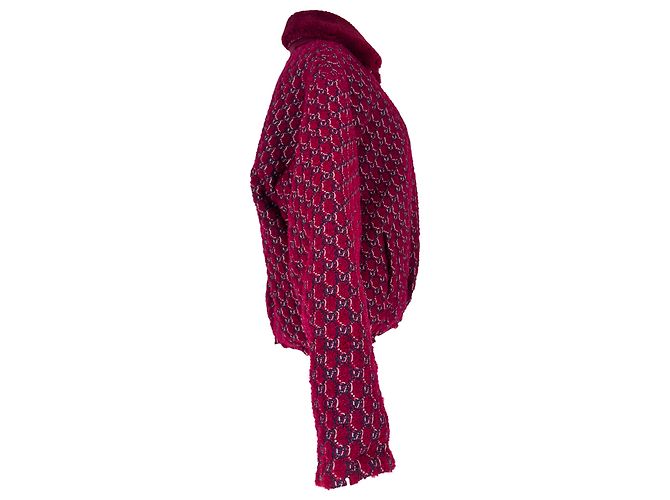 Gucci GG Shadow Tweed Bomberjacke in Rot aus Wolle - Ansicht 2