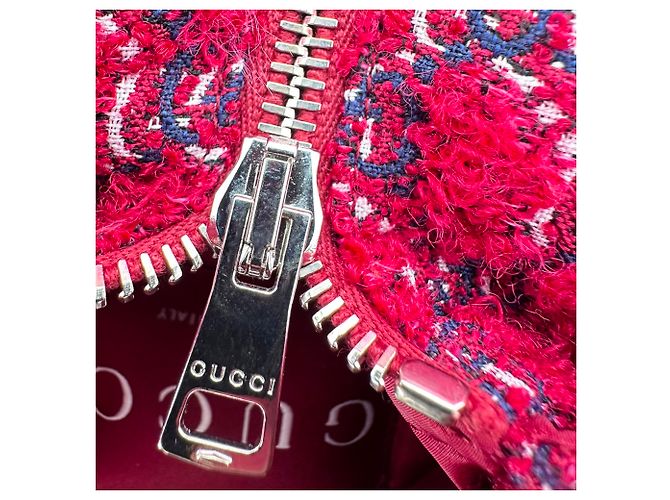 Gucci GG Shadow Tweed Bomberjacke in Rot aus Wolle - Ansicht 5