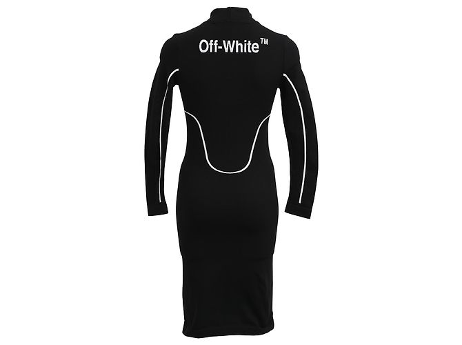 Off White Nahtloses Off-White Athletic Off Stamp Kleid aus schwarzem Polyamid - Ansicht 3