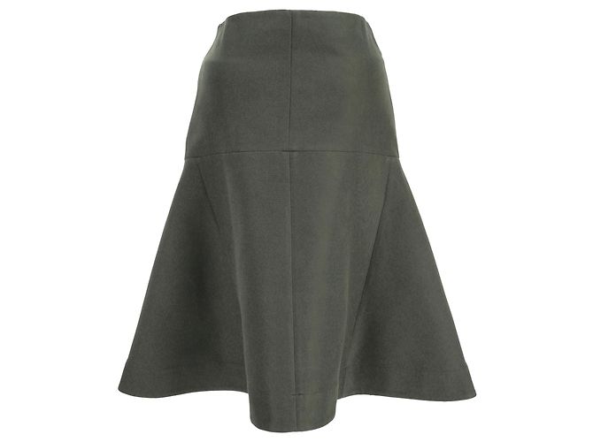 Falda midi acampanada Marni en algodón verde oliva - vista 3
