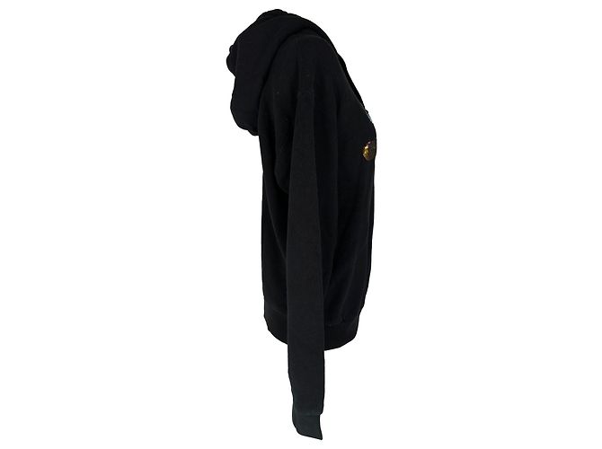 Gucci Kapuzenpullover mit Pailletten-Logo aus schwarzer Baumwolle - Ansicht 2