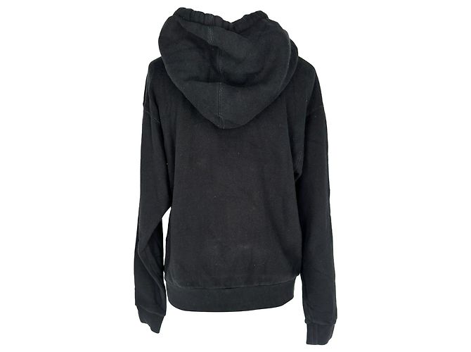 Gucci Kapuzenpullover mit Pailletten-Logo aus schwarzer Baumwolle - Ansicht 3