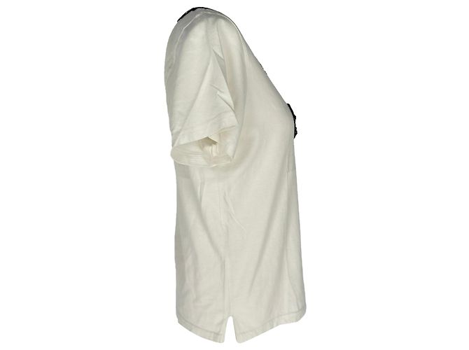 Camiseta Marc Jacobs de algodón blanco con lazo bordado y lentejuelas - vista 2