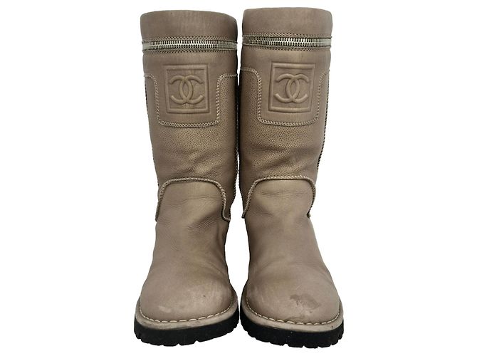 Chanel Motorcycle Boots aus braunem Leder Rot - Ansicht 2
