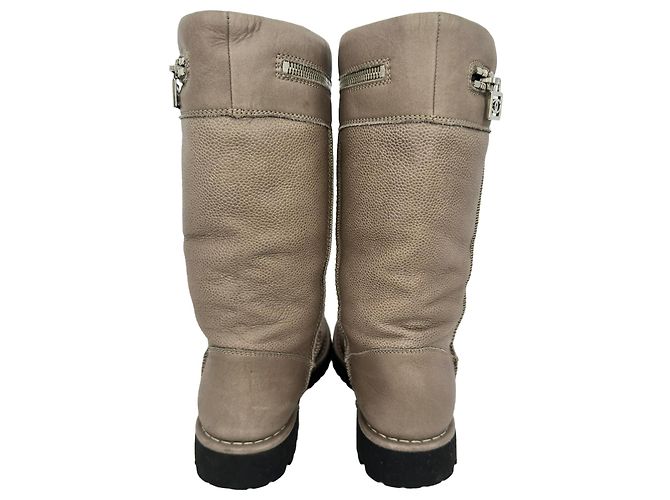 Chanel Motorcycle Boots aus braunem Leder Rot - Ansicht 5