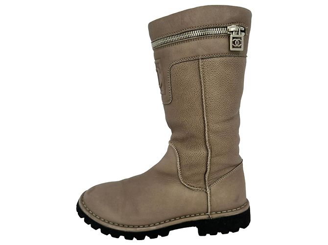 Chanel Motorcycle Boots aus braunem Leder Rot - Ansicht 7