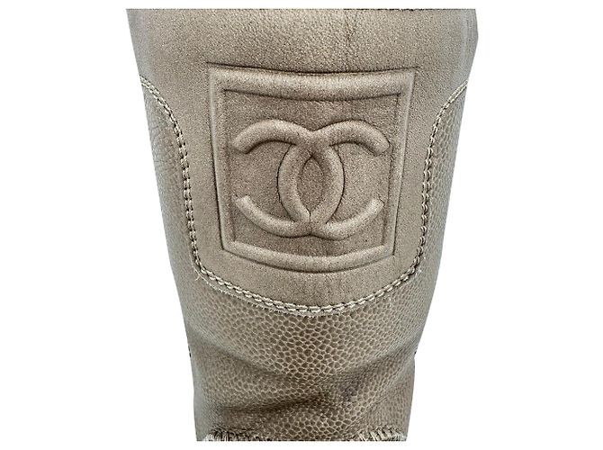 Chanel Motorcycle Boots aus braunem Leder Rot - Ansicht 8