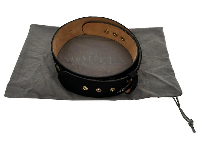 Ceinture ornée en daim noir Alexander McQueen - vue 11