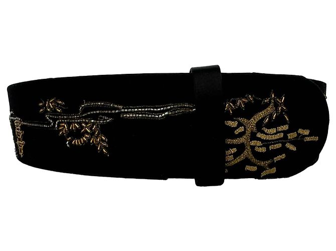 Ceinture ornée en daim noir Alexander McQueen - vue 2