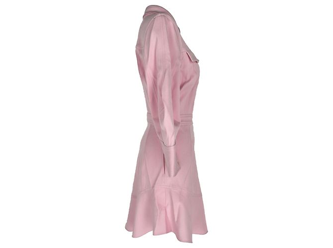 Autre Marque Vestido camisa mini de piqué de algodón rosa Brandon Maxwell Castaño - vista 2