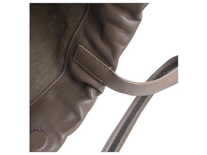 Bolso Tote Monili Brunello Cucinelli en piel marrón - vista 10