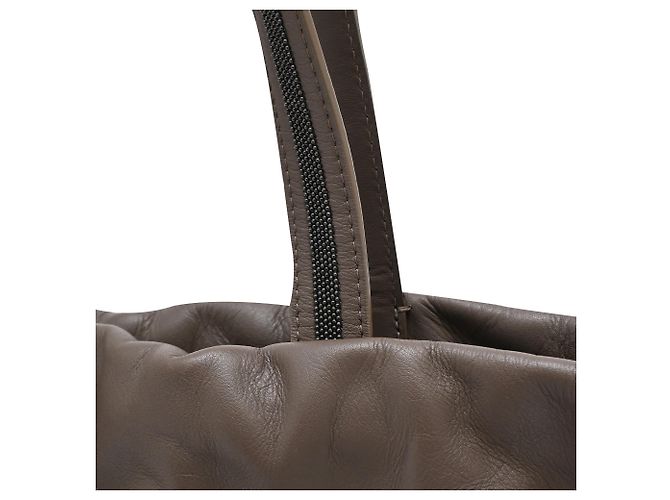 Bolso Tote Monili Brunello Cucinelli en piel marrón - vista 29
