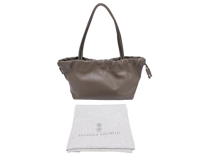 Bolso Tote Monili Brunello Cucinelli en piel marrón - vista 36