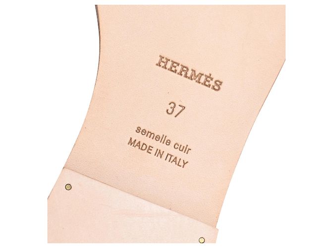 Sandalias Oran Logo en piel blanca Hermès Blanco - vista 3