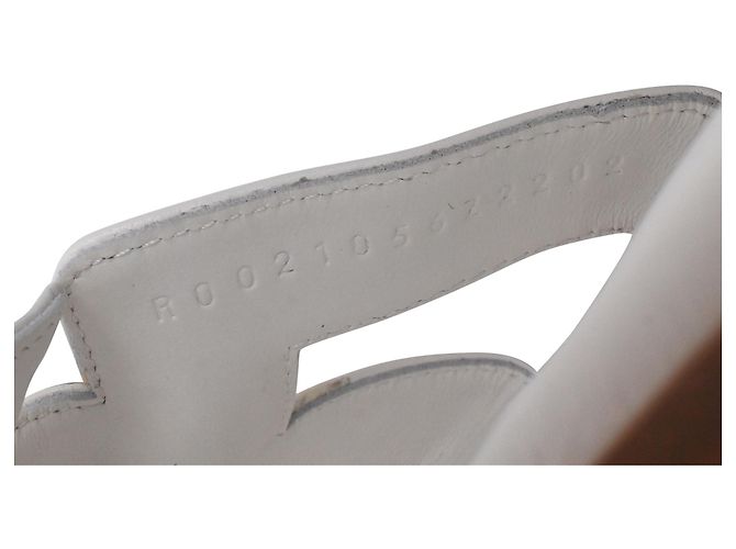 Sandalias Oran Logo en piel blanca Hermès Blanco - vista 5